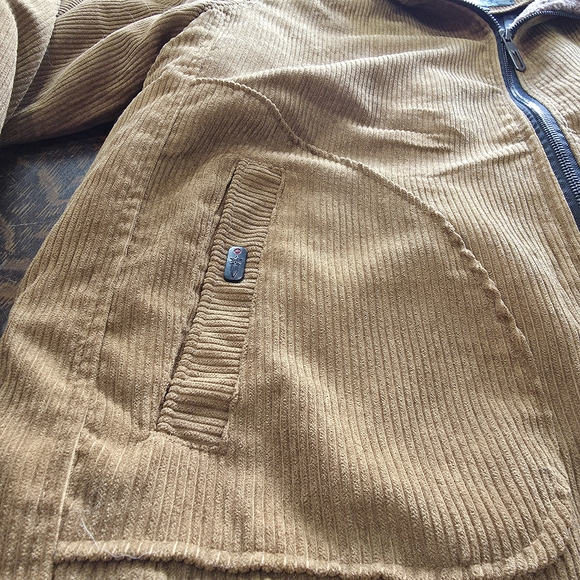 Men's Corduroy Bomber Jacket with Sherpa Collar - Brown - 2XL - Picture 5 of 11